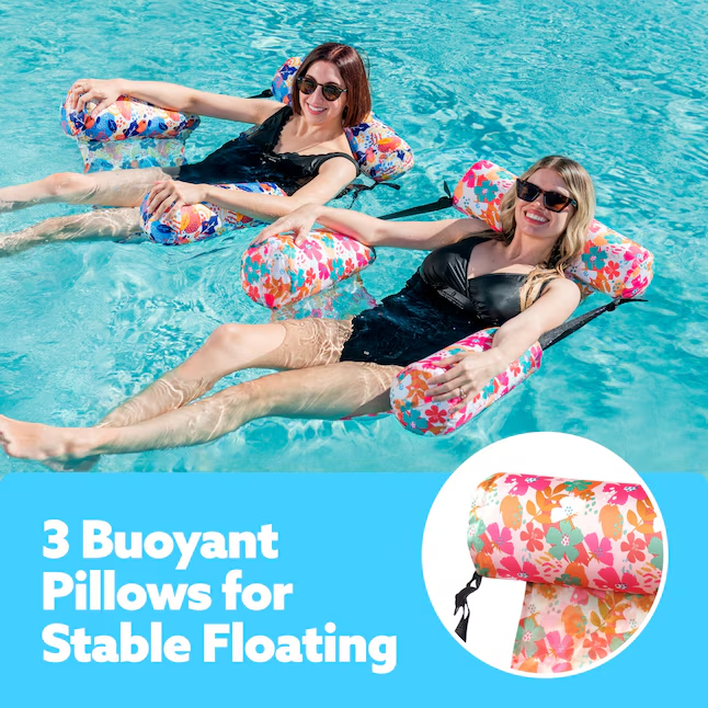 Heavy Duty Inflatable Pool Float Lounge Chair - Floating Pool Chair for Lake & Beach